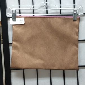 Dana Herbert gold color zip close cosmetics bag NWT